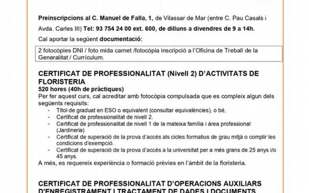 Anunci cursos formació