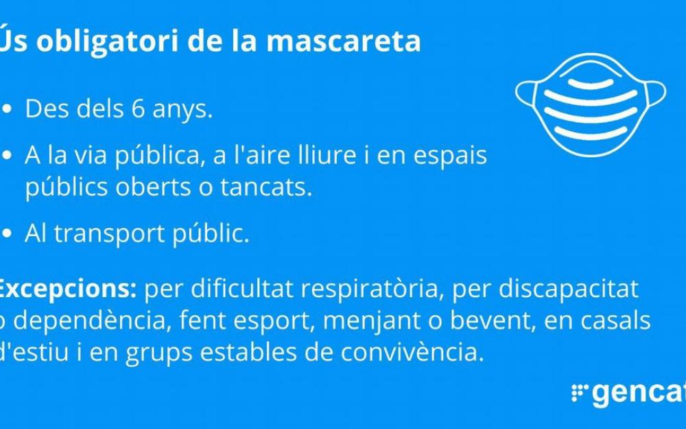 Ús obligatori mascareta gencat