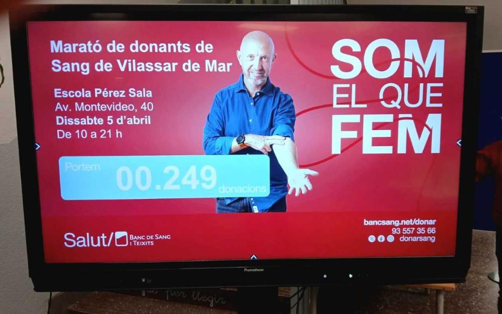 Marcador final de la Marató de Sang a Vilassar de Mar