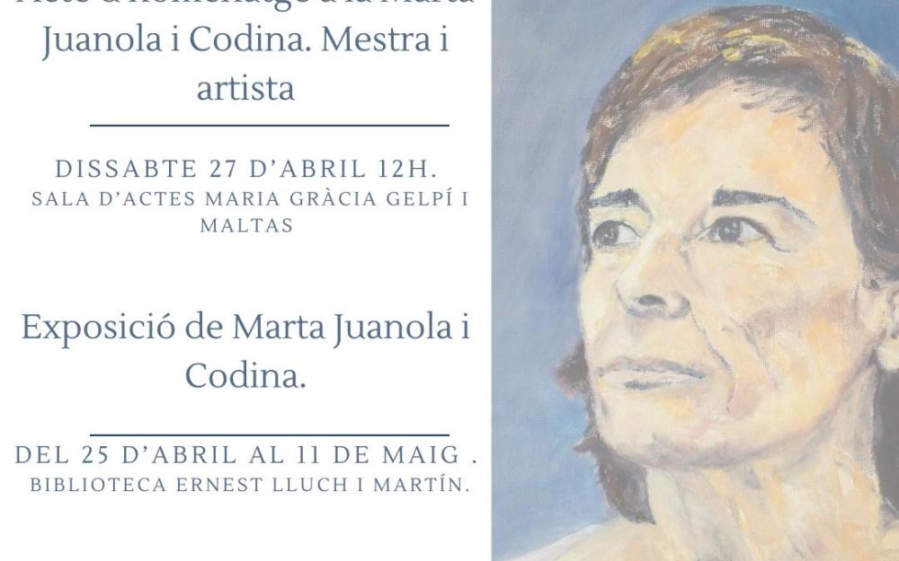 Cartell acte d'homenatge a Marta Juanola i Codina
