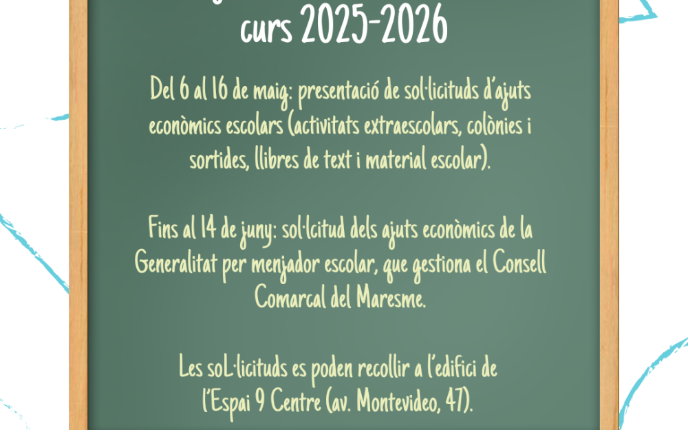 Ajuts escolars curs 2025-2026