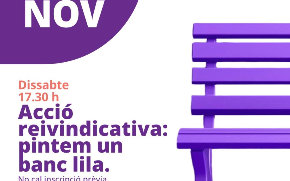 Acció reivindicativa "Pintem un banc lila"