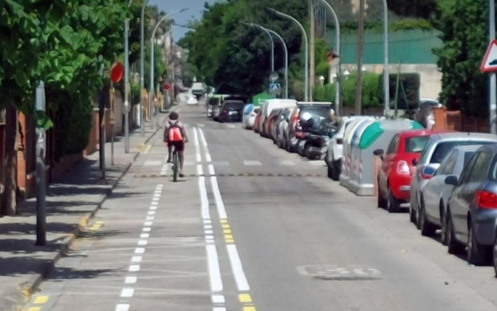 Carril bici en execució