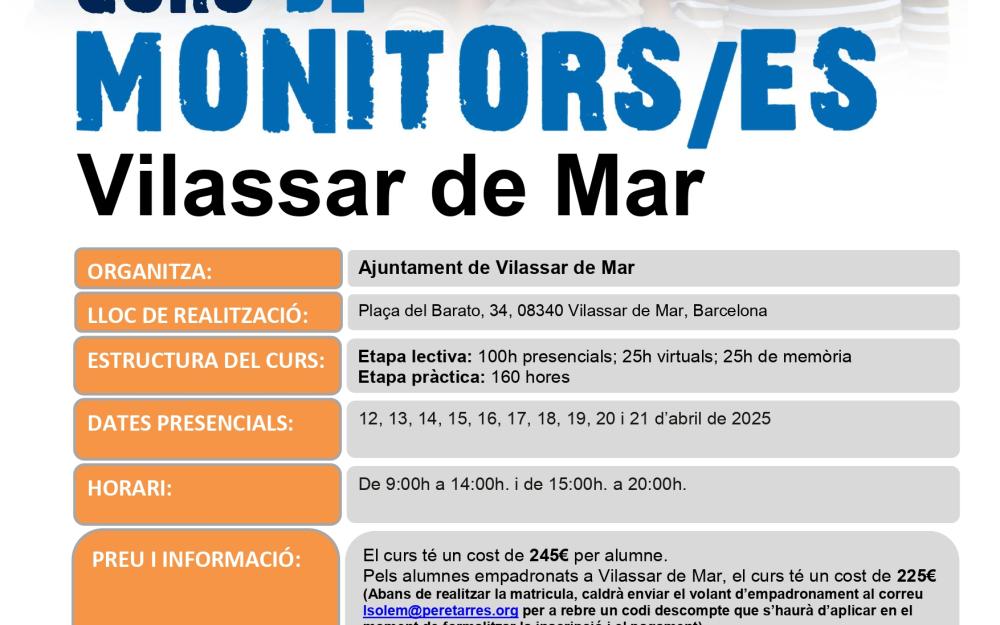 Cartell del curs de monitors/es per Setmana Santa
