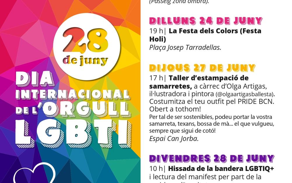 Cartell de la programació del Dia Internacional de l'Orgull LGBTI