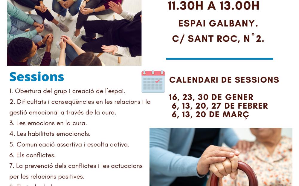 Cartell del curs de suport per a cuidors i cuidadores