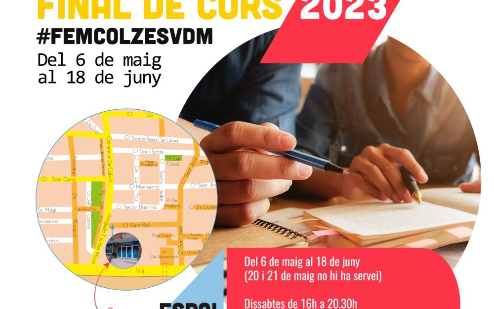 Cartell sala d'estudi final de curs a l'Espai Galbany