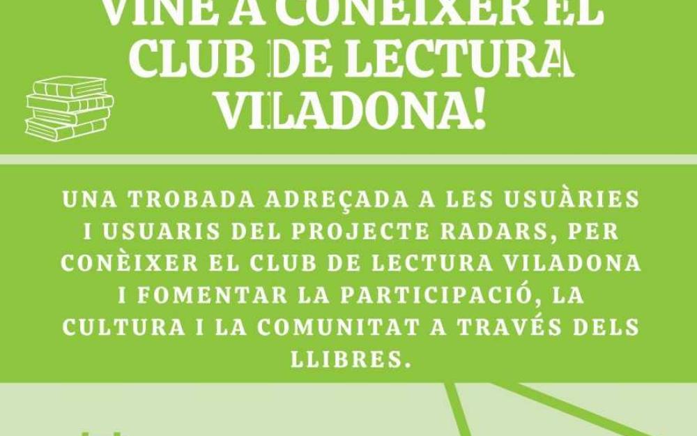 Cartell de l'activitat del club de lectura de Viladona amb el projecte Radars