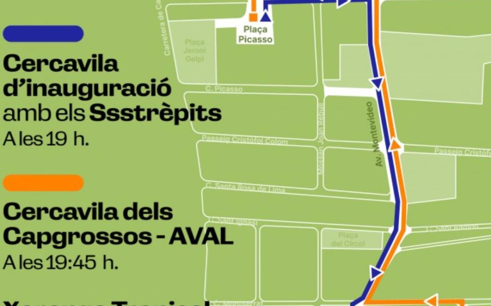 Cercaviles i espectacles itinerants de la Nit de Comerç 2025 a Vilassar de Mar. 