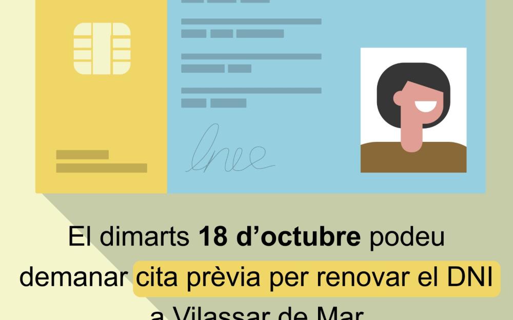 Cita prèvia DNI 18 d'octubre de 2022
