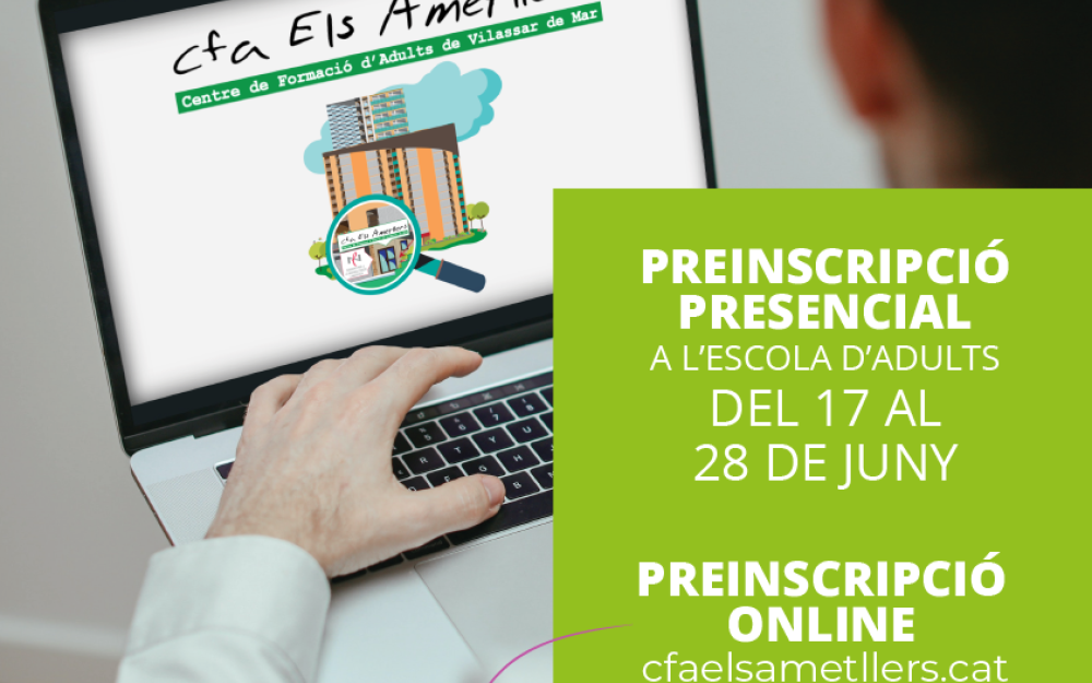 Cartell de la preinscripció a l'oferta formativa del curs 2024-2025 de l'Escola d'Adults