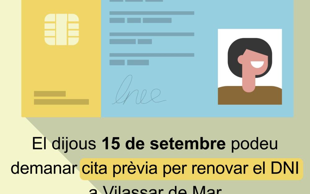 Cita prèvia DNI 15 de setembre de 2022