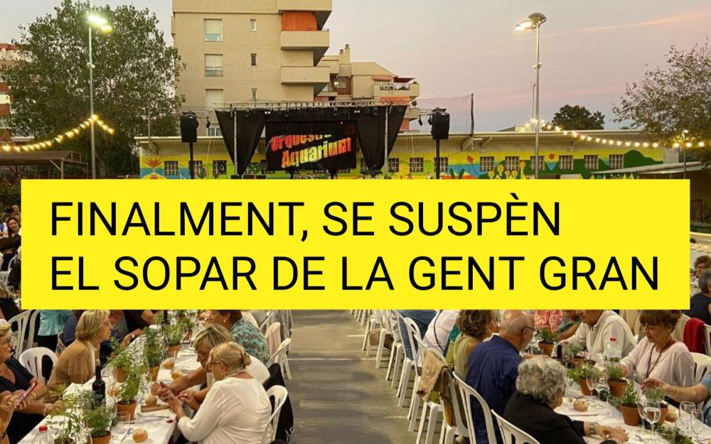 El sopar de la gent gran se suspèn per la pluja