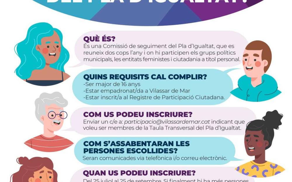 Cartell taula transversal del Pla d'Igualtat
