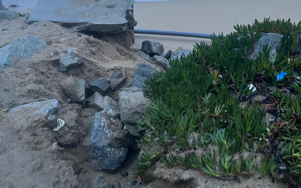 Afectacions del temporal al passeig marítim