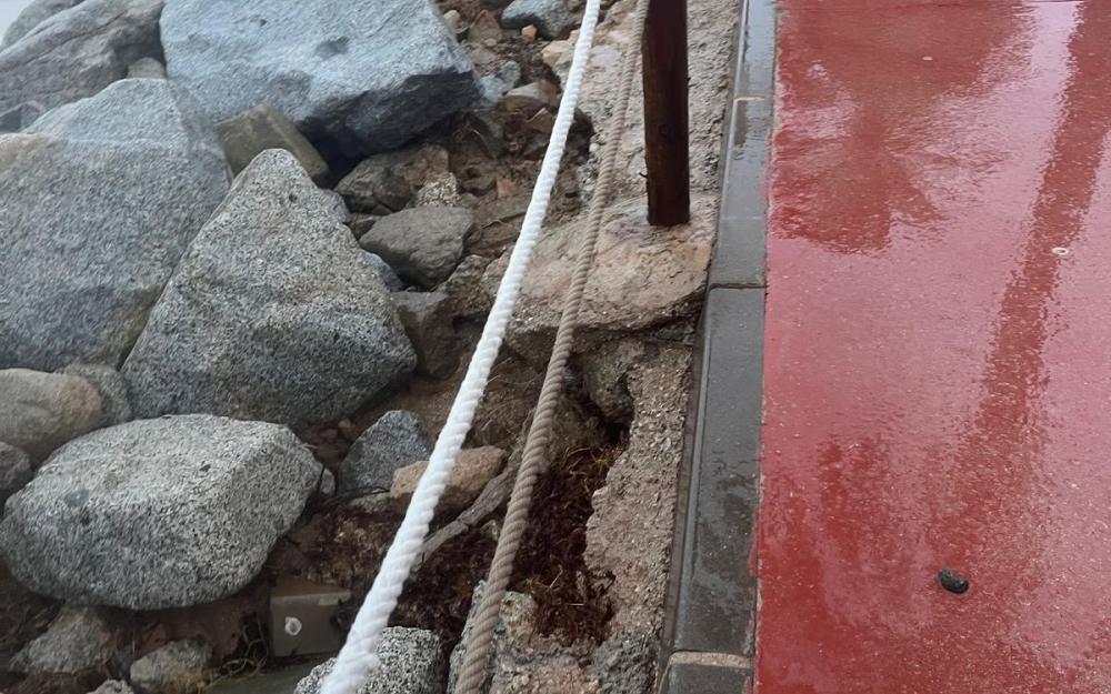Afectacions del temporal al passeig marítim
