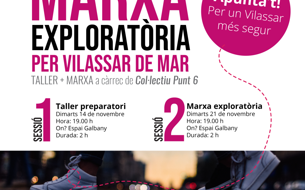 Cartell Marxa exploratòria per a dones per Vilassar de Mar