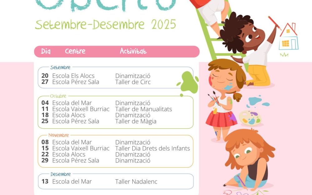 Cartell amb el calendari patis oberts de setembre a desembre de 2025