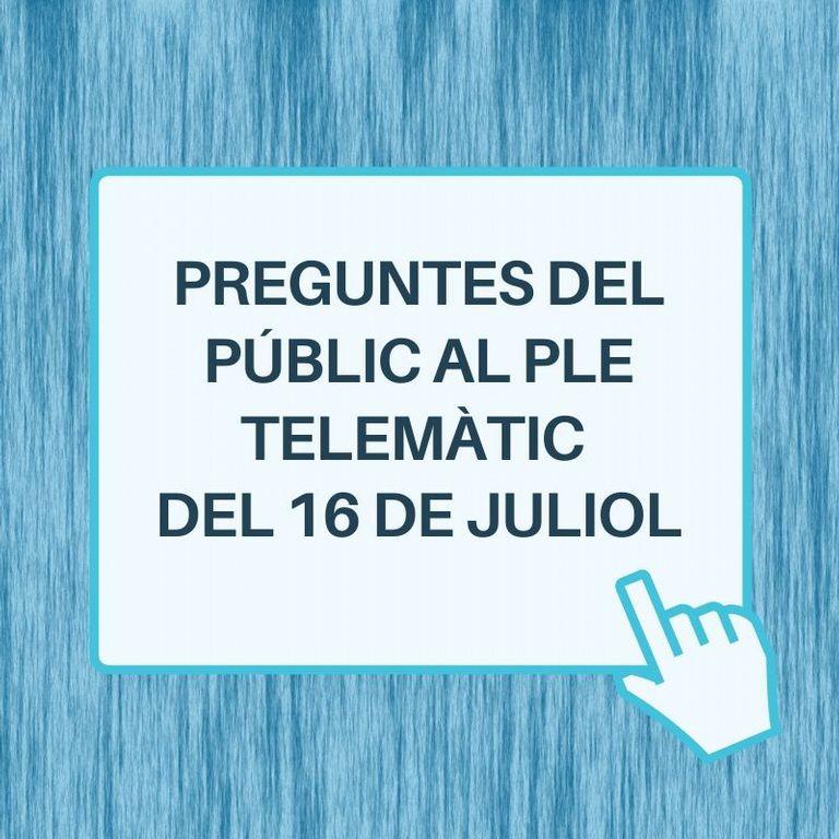 Preguntes públic ple telemàtic 16 juliol