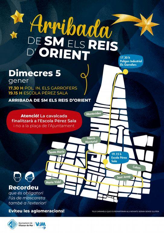 Cartell nou recorregut cavalcada Reis gener 2022