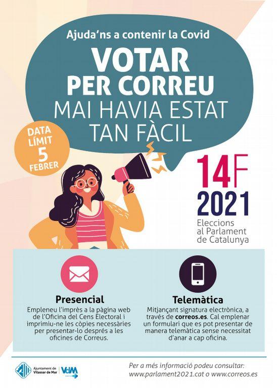 Cartell vot per correu eleccions Parlament 2021 