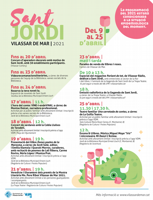 Cartell programació actes Sant Jordi 2021