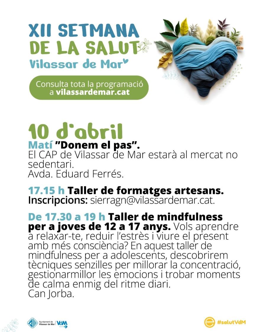 Programació del 10 d'abril per la Setmana de la Salut