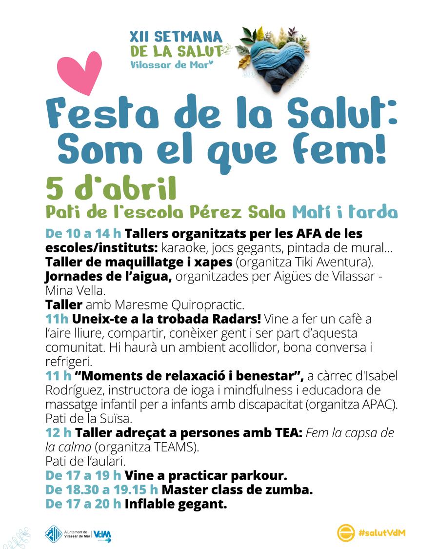 Programació del 5 d'abril Setmana de la Salut