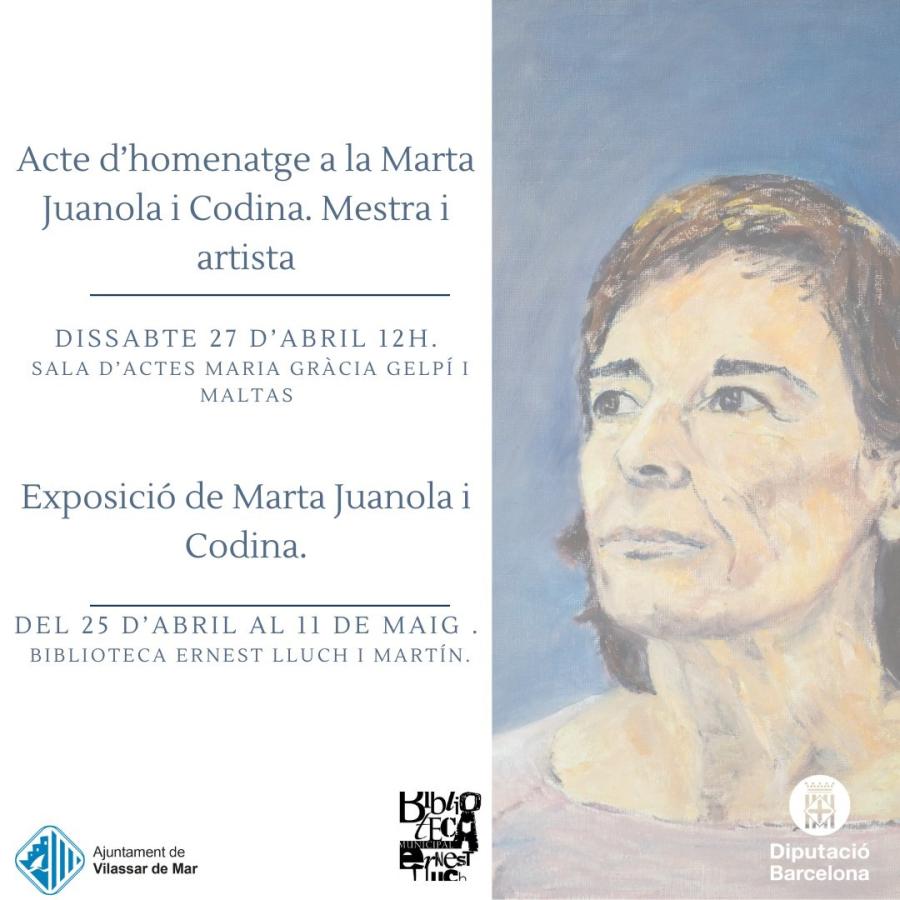 Cartell acte d'homenatge a Marta Juanola i Codina