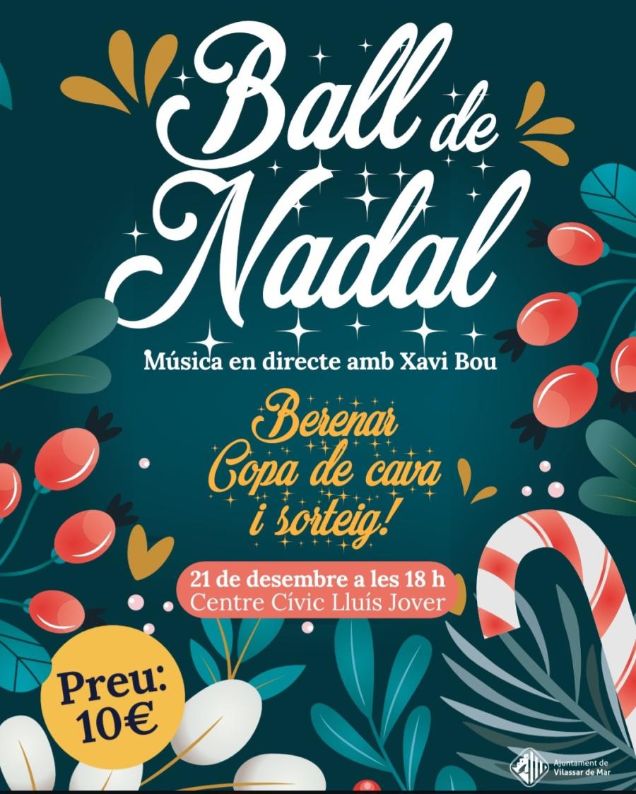 Cartell del ball de Nadal al CC Lluís Jover