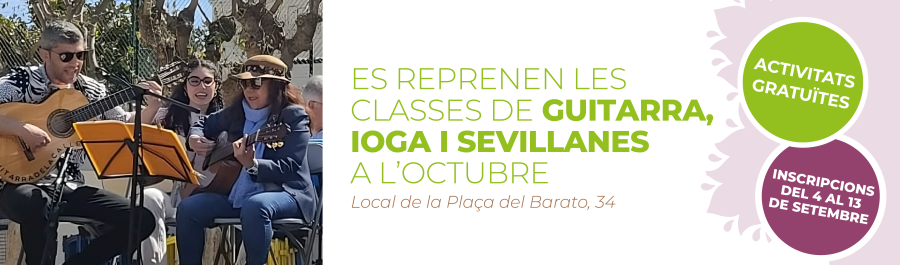 Bànner classes ioga, guitarra i sevillanes 2023