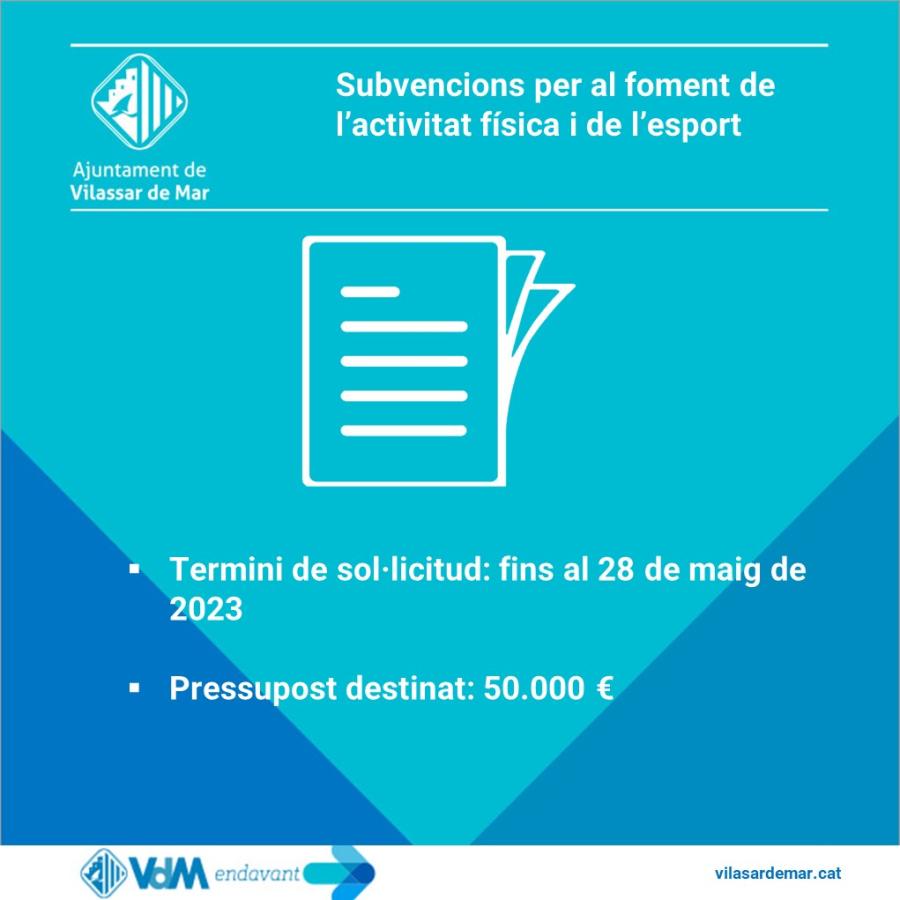 Bànner subvencions per al foment de l'activitat física i de l'esport