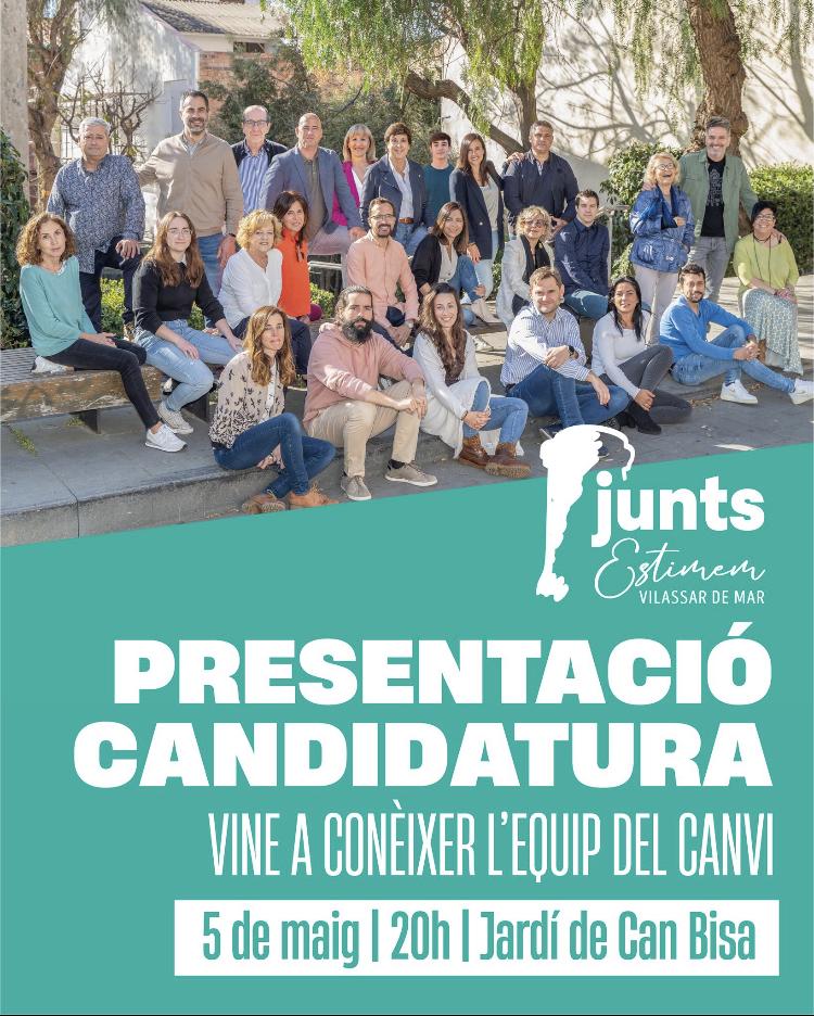 Cartell acte polític de Junts Estimem Vilassar de Mar