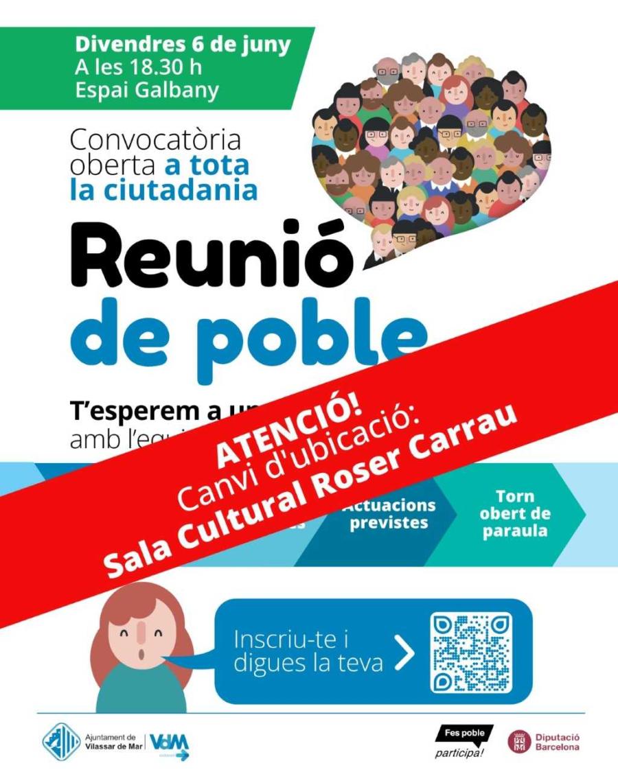 Canvi ubicació Reunió de Poble