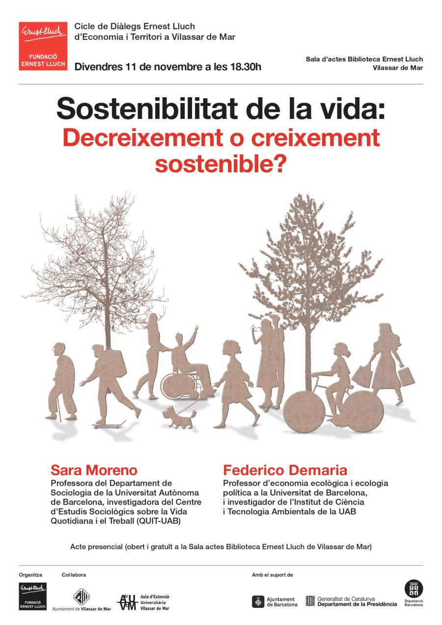 Cartell cicle Diàlegs Ernest Lluch: sostenibilitat de la vida
