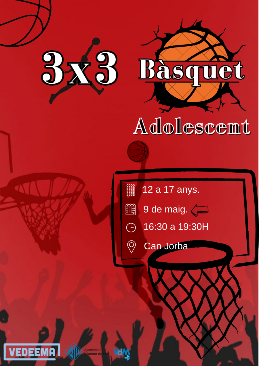 Cartell 3x3 bàsquet adolescent