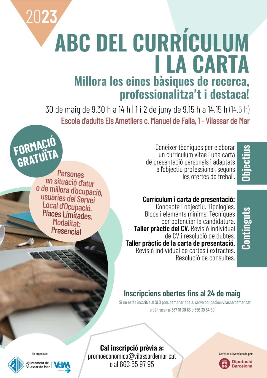 Cartell del curs ABC del currículum i la carta