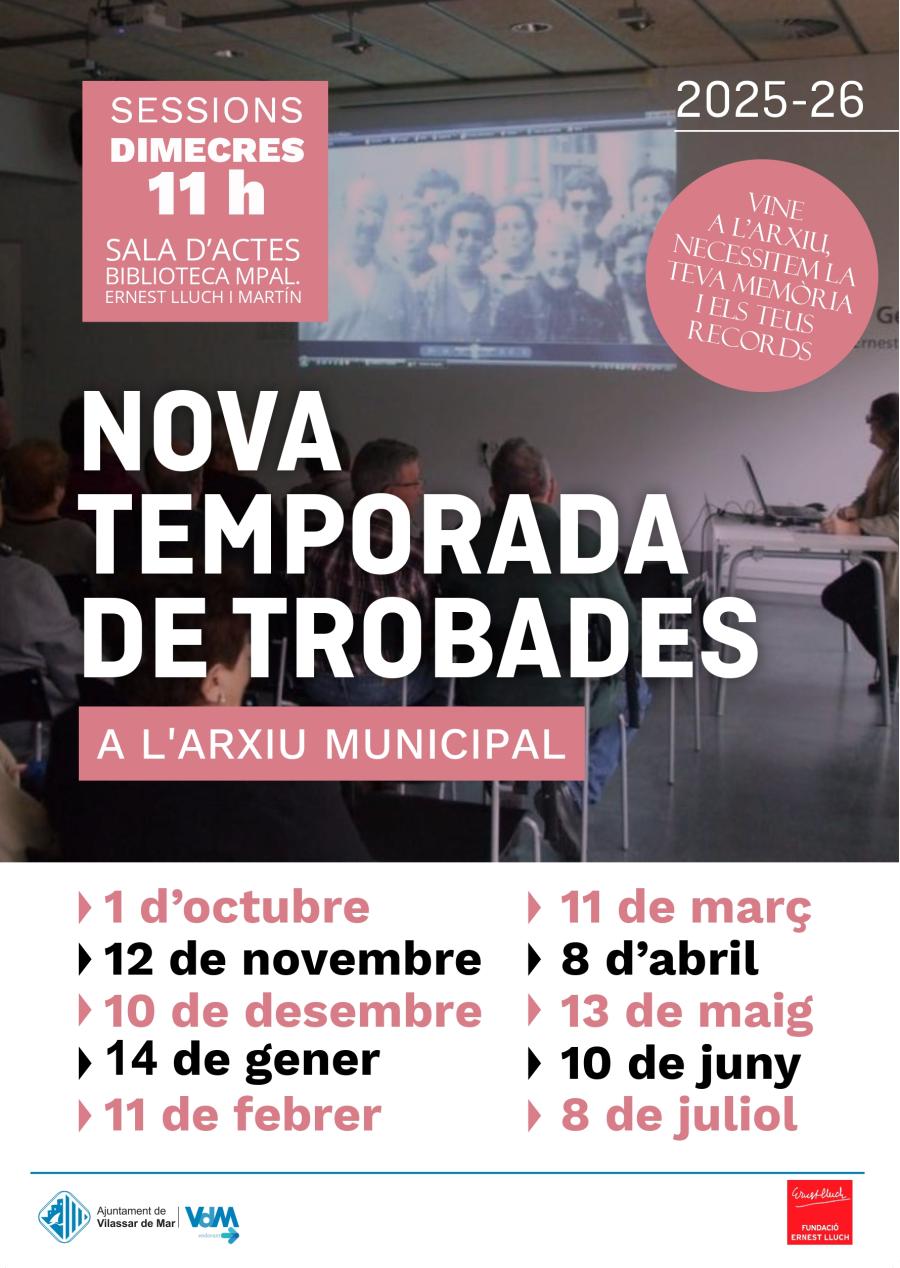Cartell temporada de trobades a l'Arxiu 2025