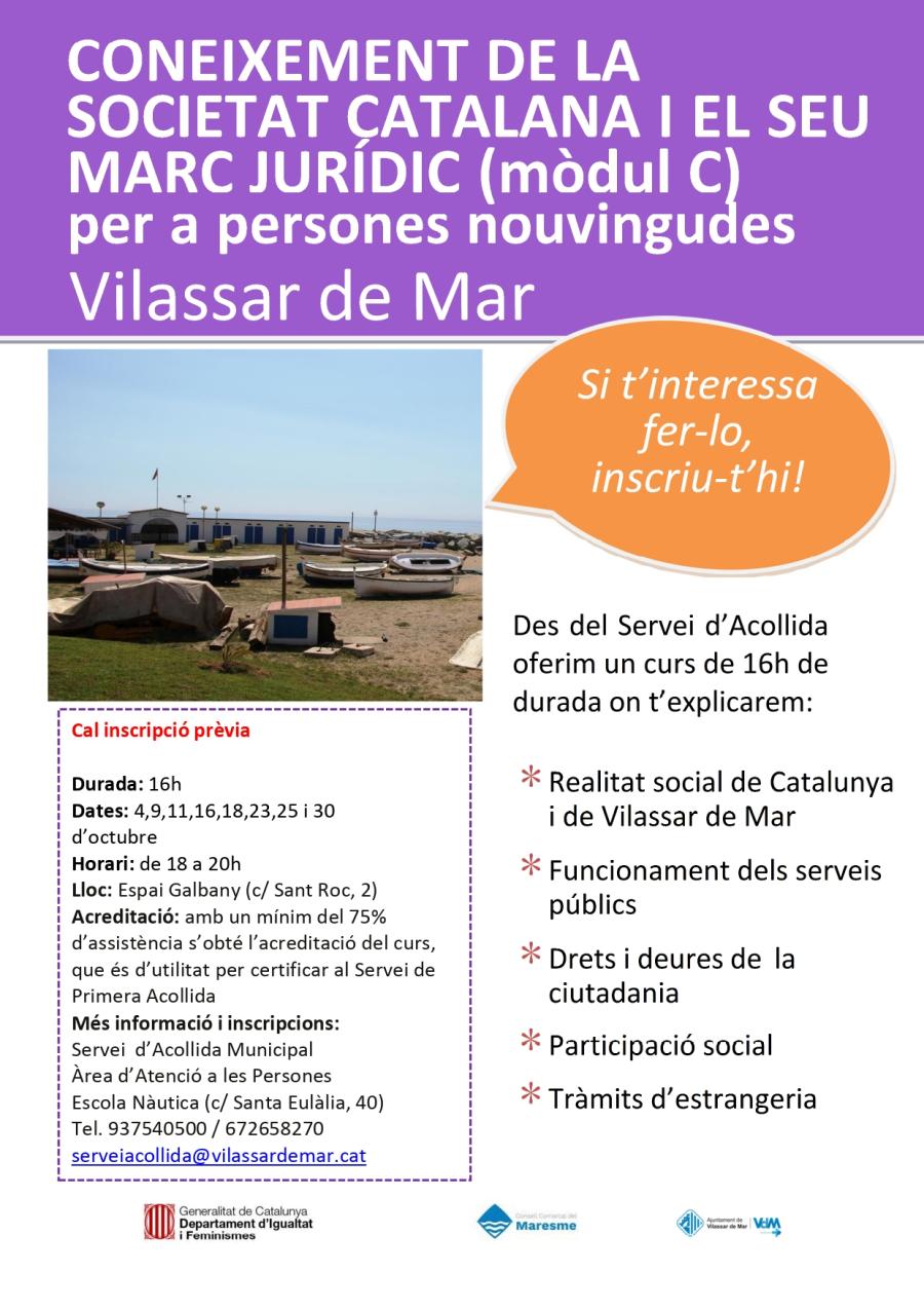 Cartell del curs del Servei d'acollida per a persones nouvingudes
