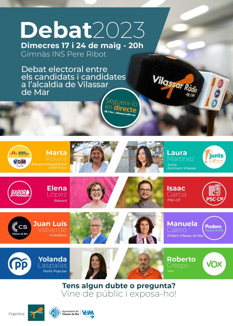 Cartell debat electoral de Vilassar Ràdio