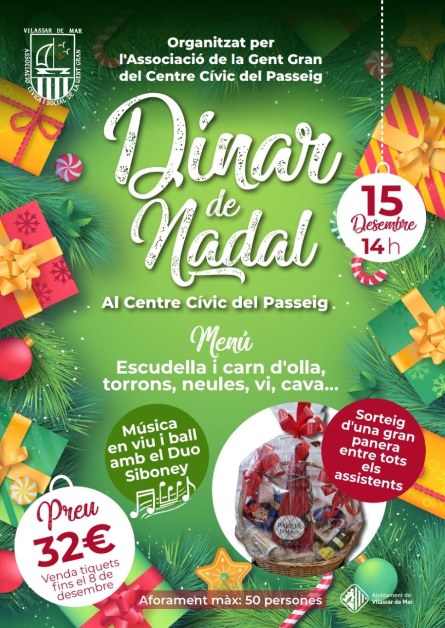 Cartell del dinar de Nadal al Centre Cívic del Passeig