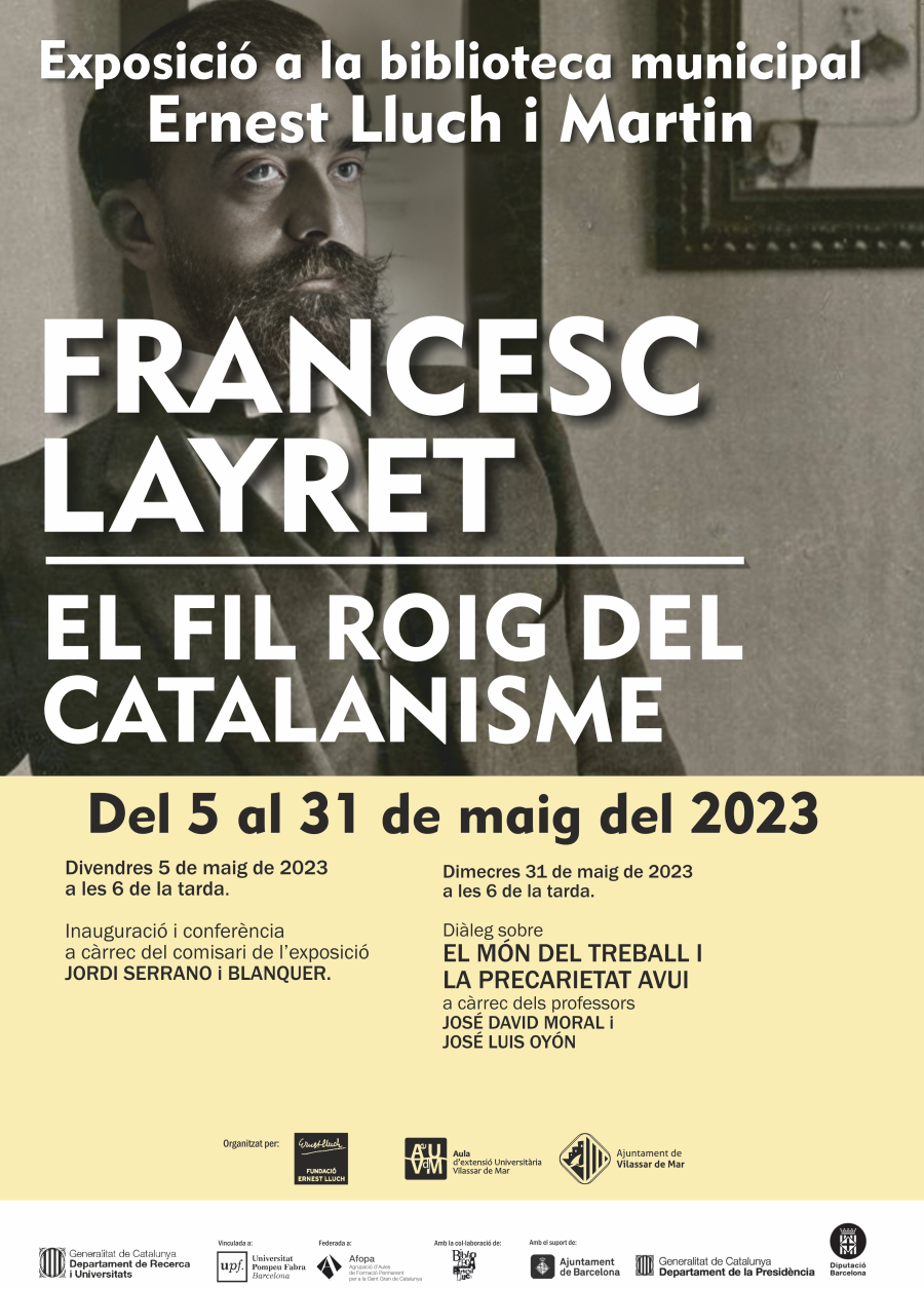 Cartell de l'exposició "Francesc Layret. El fil roig del catalanisme"