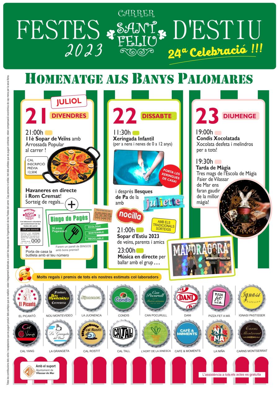 Cartell Festes del carrer Sant Feliu 2023