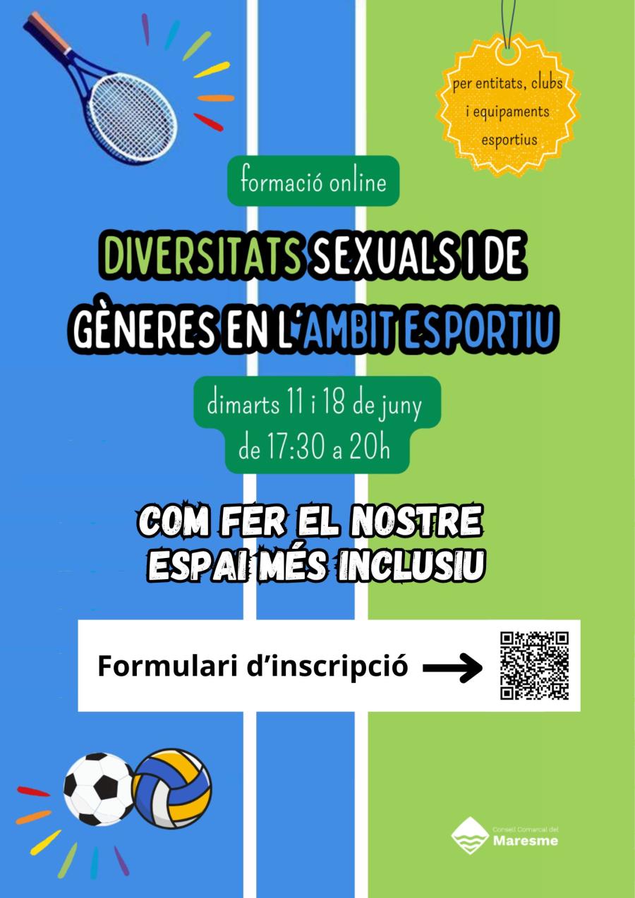 Cartell de la formació en línia sobre diversitats sexuals i de gèneres en l'àmbit esportiu