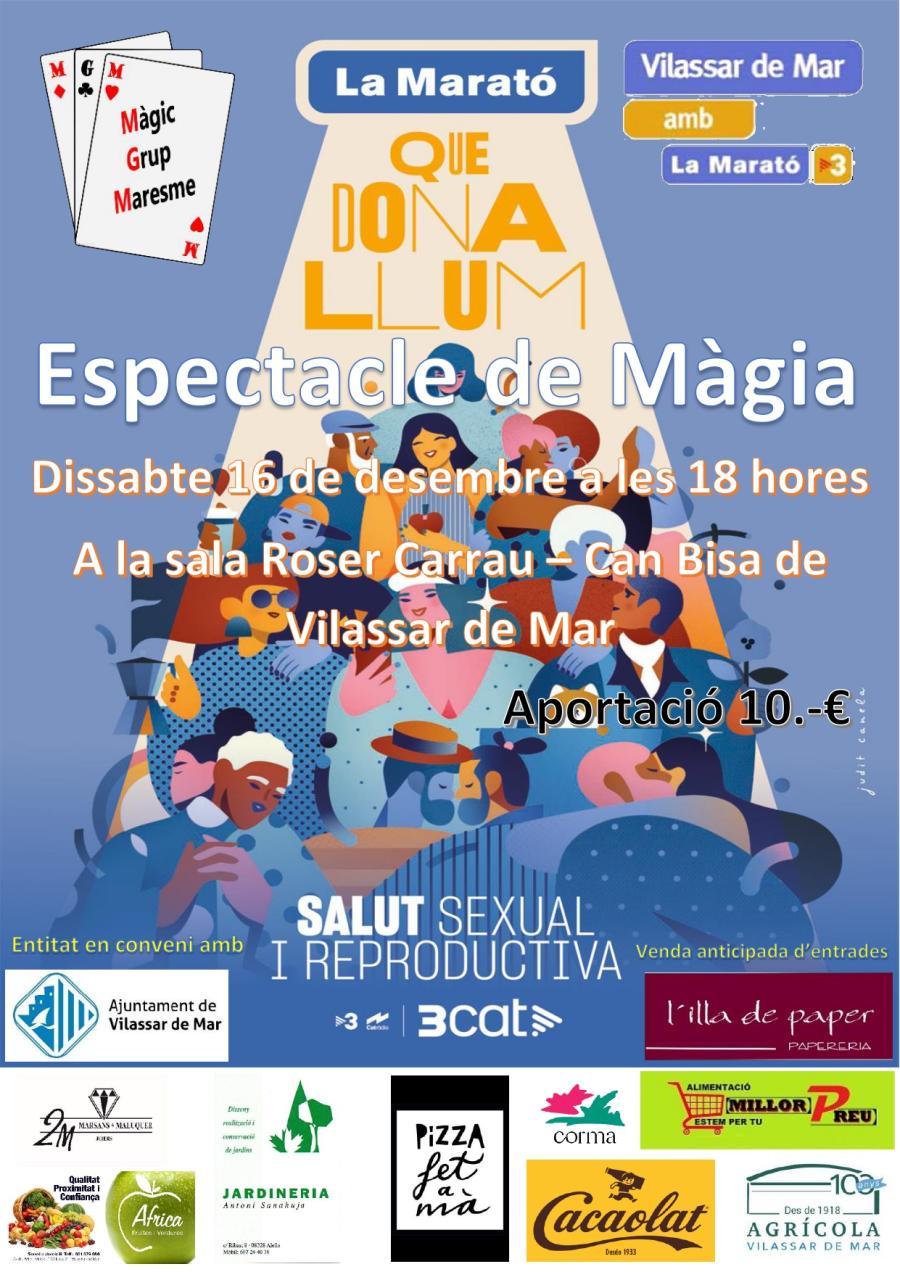 Cartell espectacle de màgia a favor de La Marató de TV3