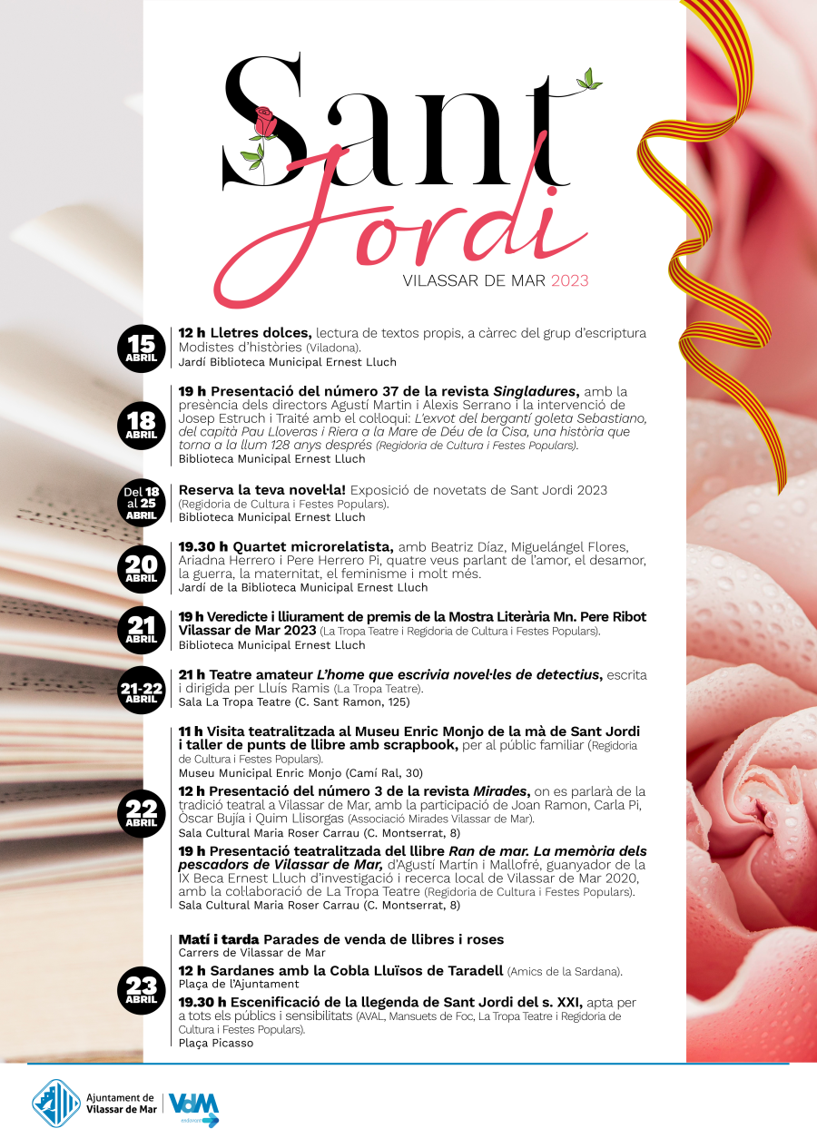 Cartell programació de Sant Jordi 2023