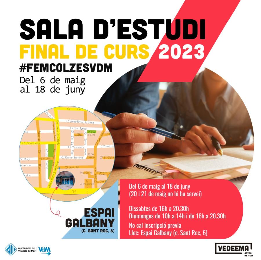 Cartell sala d'estudi final de curs a l'Espai Galbany