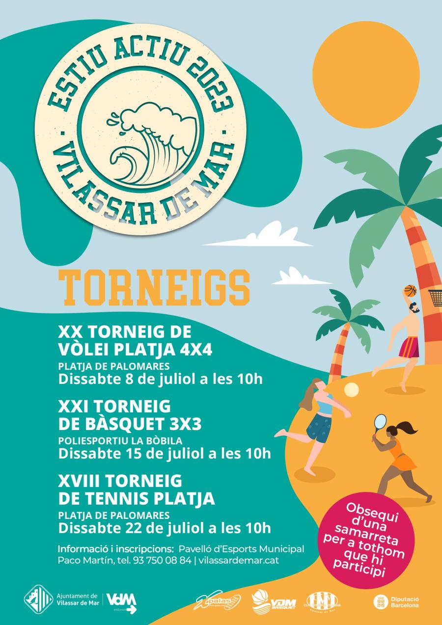 Cartell dels tornejos esportius municipals de l'Estiu Actiu 2023