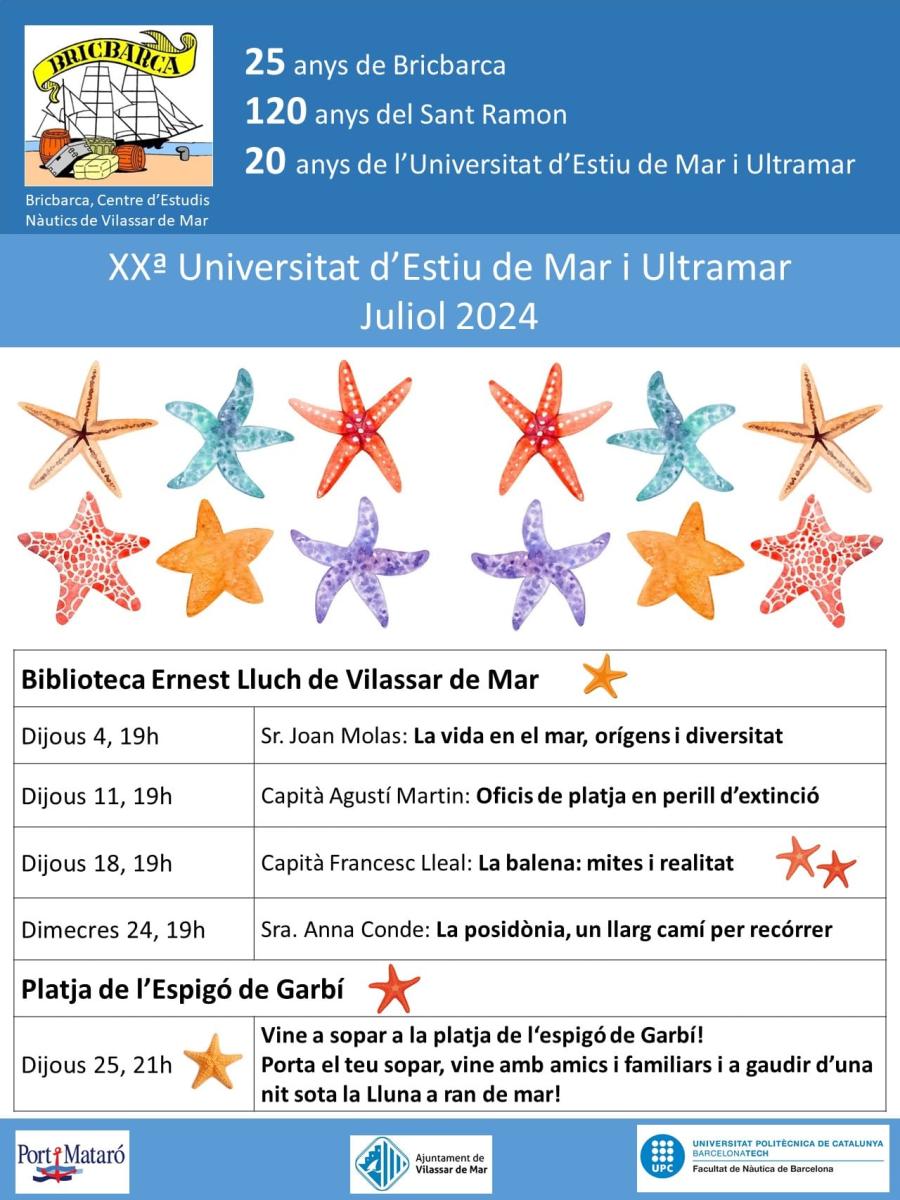 Cartell de la XX Universitat d'Estiu de Mar i  Ultramar