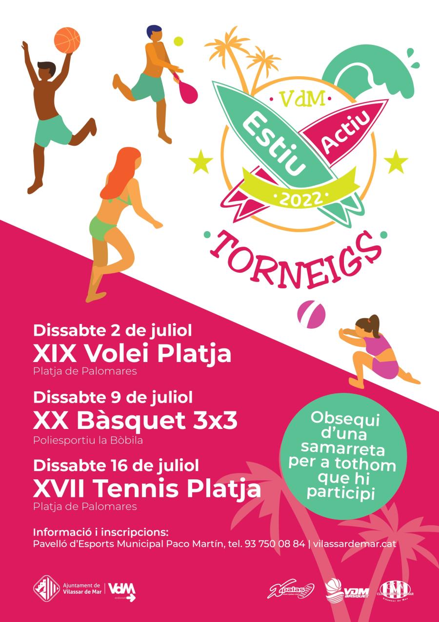 Cartell tornejos esportius de l'Estiu Actiu 2022